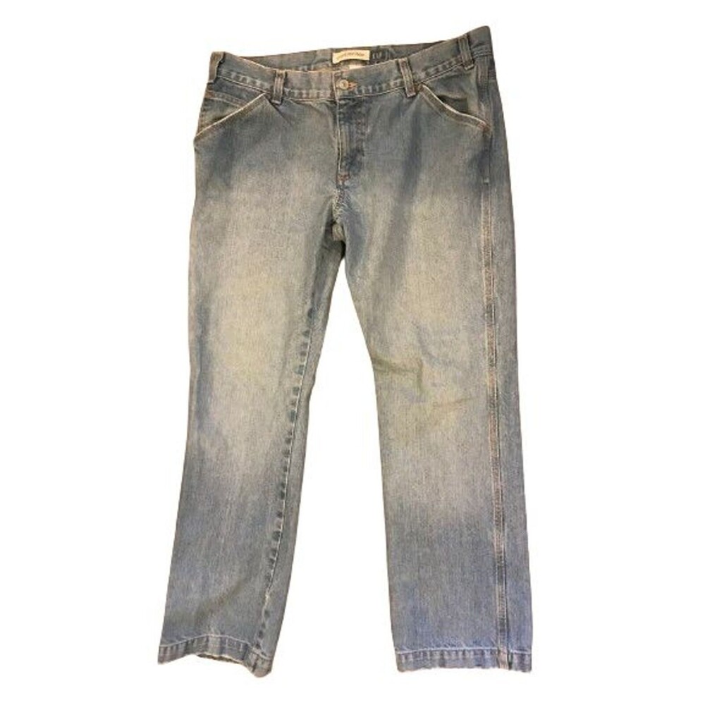 Women's size 14 Jeans Gap Carpenter Blue Distressed boot cut 36x31